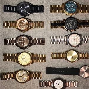 Collection of Michael Kors watches.